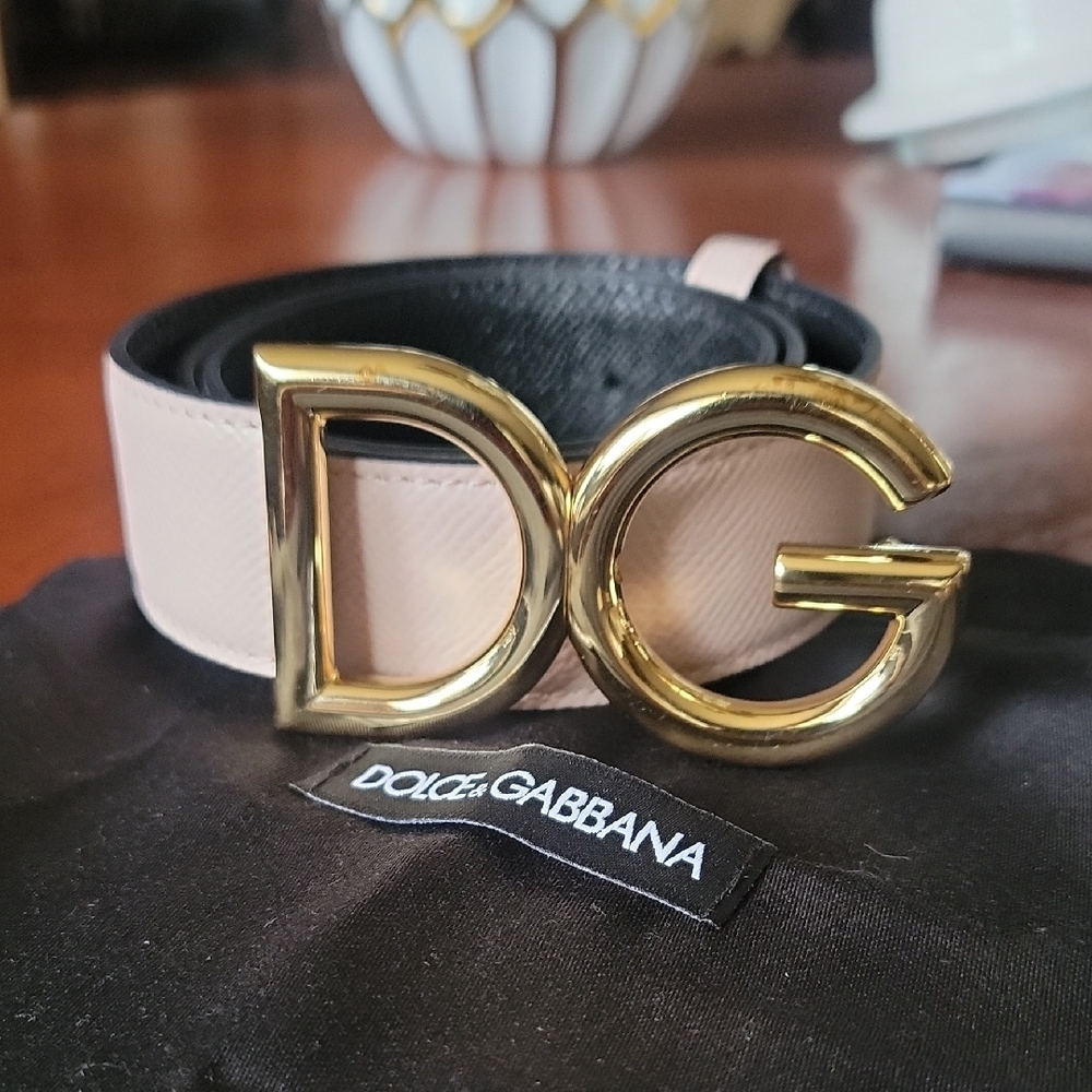 Dolce & Gabbana Cream and Black  Reverseable Women's Belt